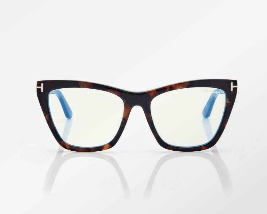 Tom Ford Blue Block Cat Eye Eyeglasses with Clip On Sunglasses