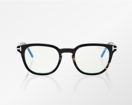 Tom Ford Horn Square Blue Block Eyeglasses