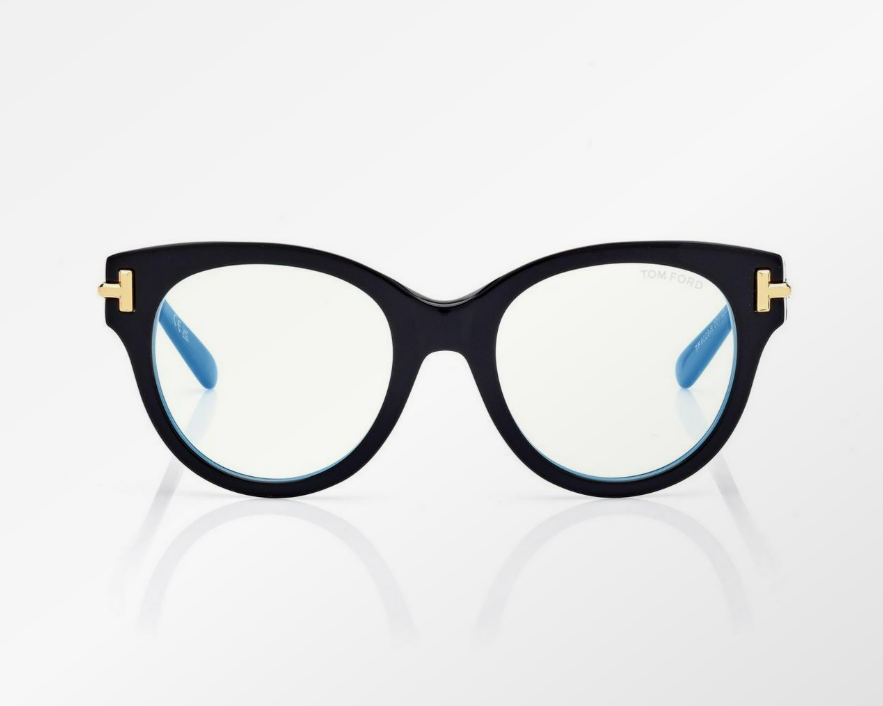 Tom Ford Icon Blue Block Round Eyeglasses