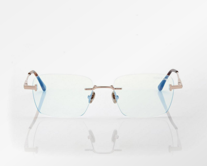 Tom Ford Blue Block Rectangular Eyeglasses
