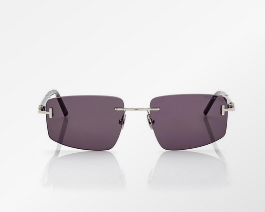 Tom Ford Square Titanium and Horn Sunglasses
