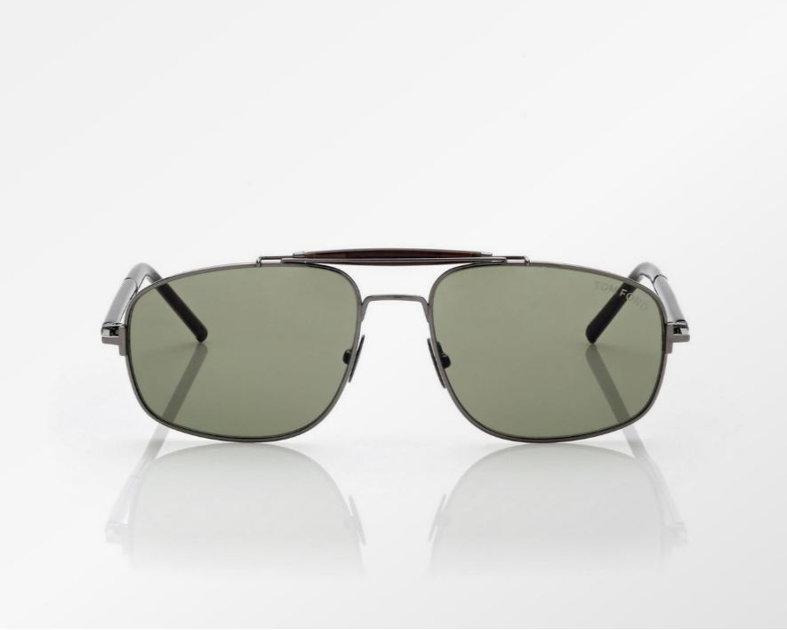 Tom Ford Titanium and Horn Navigator Sunglasses