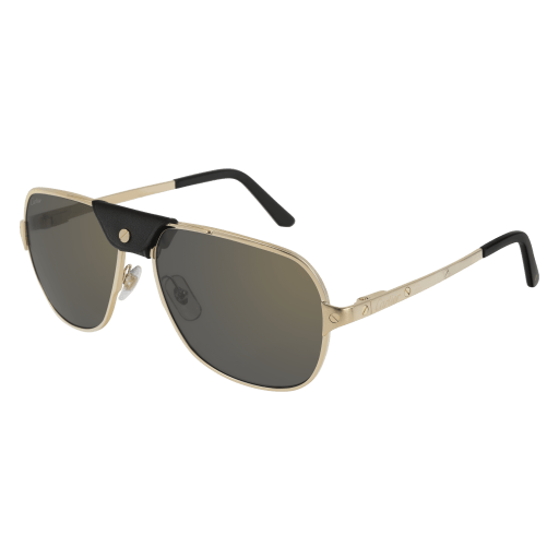 Santos de Cartier Aviator Metal Polarized Sunglasses